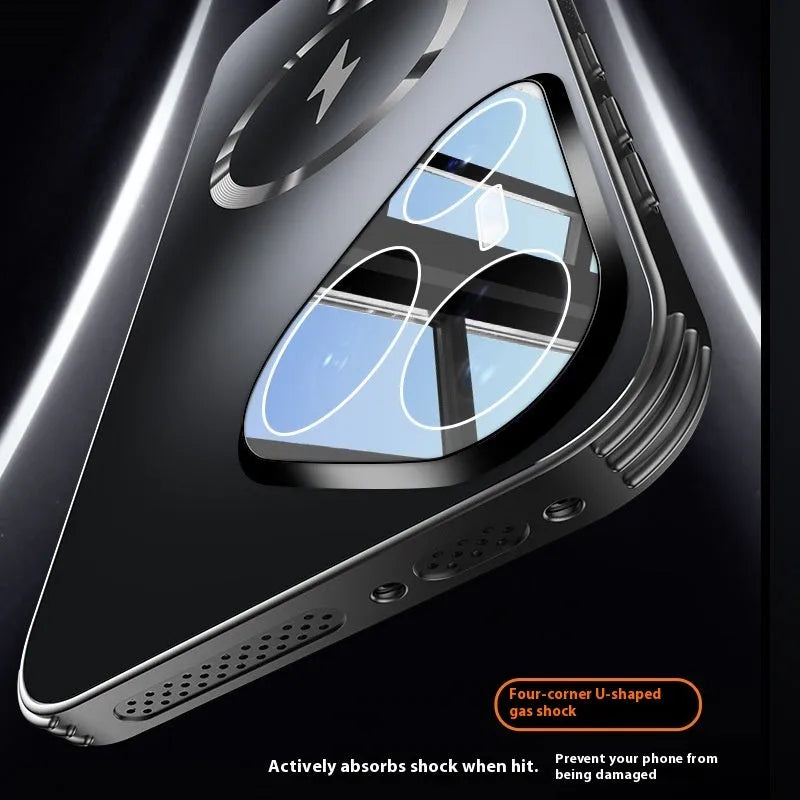 Magnetic belt lens protector phone case for Huawei Pura series in frosted PC material