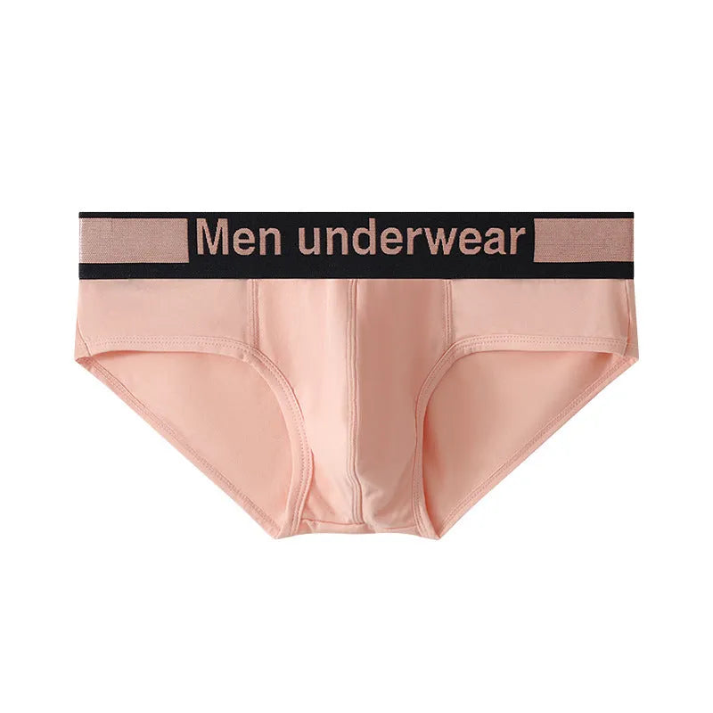 Men's low waist modal briefs in black with a gradient belt detail on the waistband.