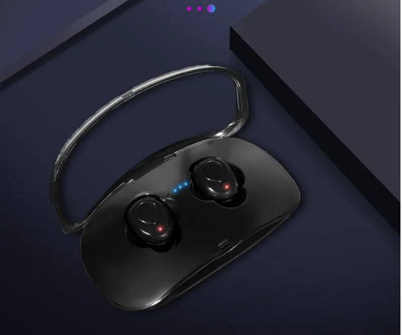 In-ear Bluetooth headset with Bluetooth 5.0, stereo sound, voice control, 15m range, black version
