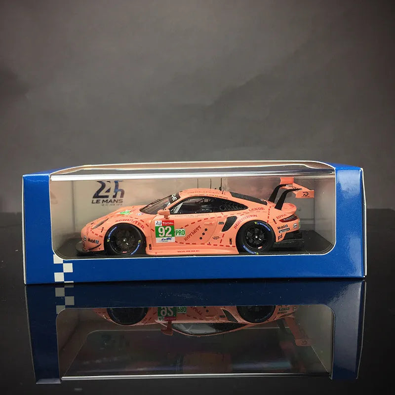 Unpainted pink resin Porsche supercar body shell 1:64 scale with display box