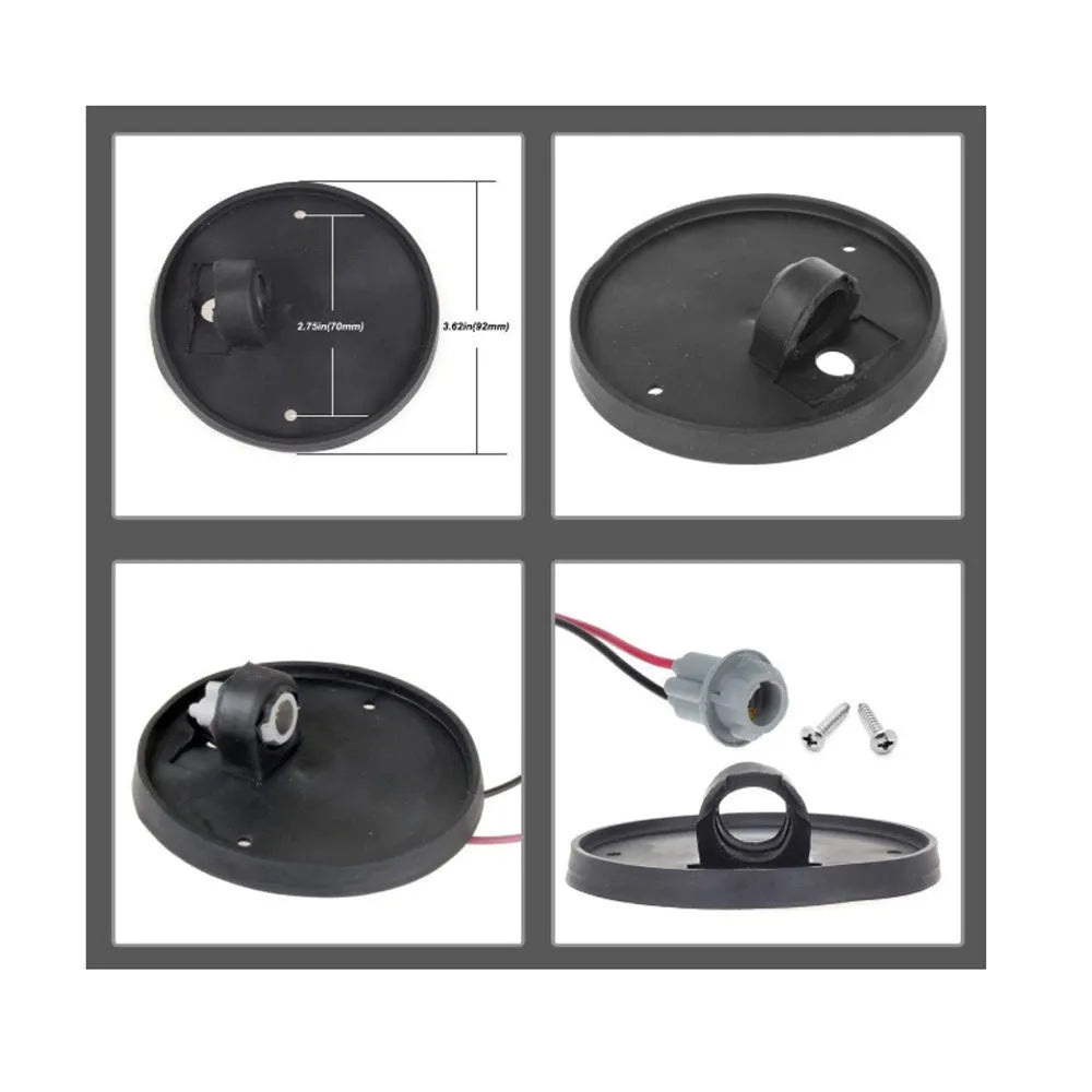 Five yellow LED roof cab light assemblies with T10 bulbs and mounting hardware on a white background.