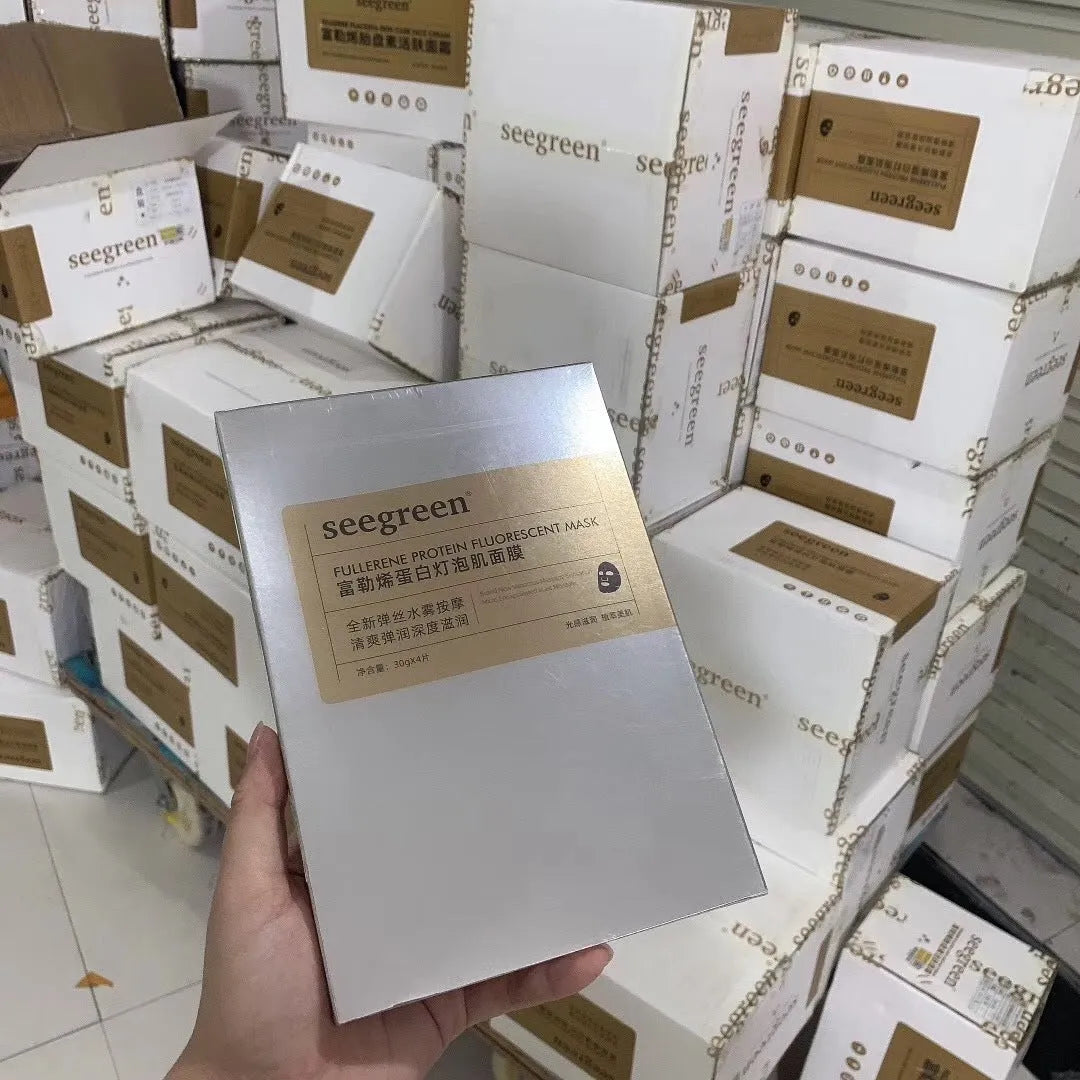 A box of four hydrating, lifting and firming brushed face films for neutral, oily, dry, and mixed skin types.