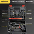 Rechargeable electric screwdriver toolbox 48 pieces with dual-purpose handle and USB charging