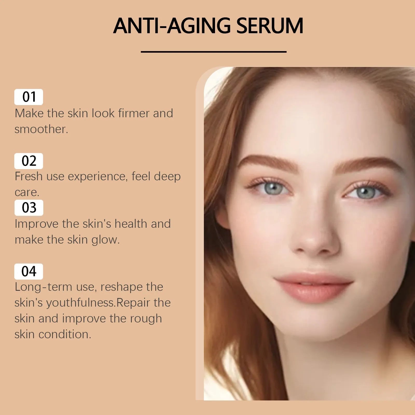 30ml bottle of clear anti-aging facial serum with hyaluronic acid and bee venom in dropper packaging