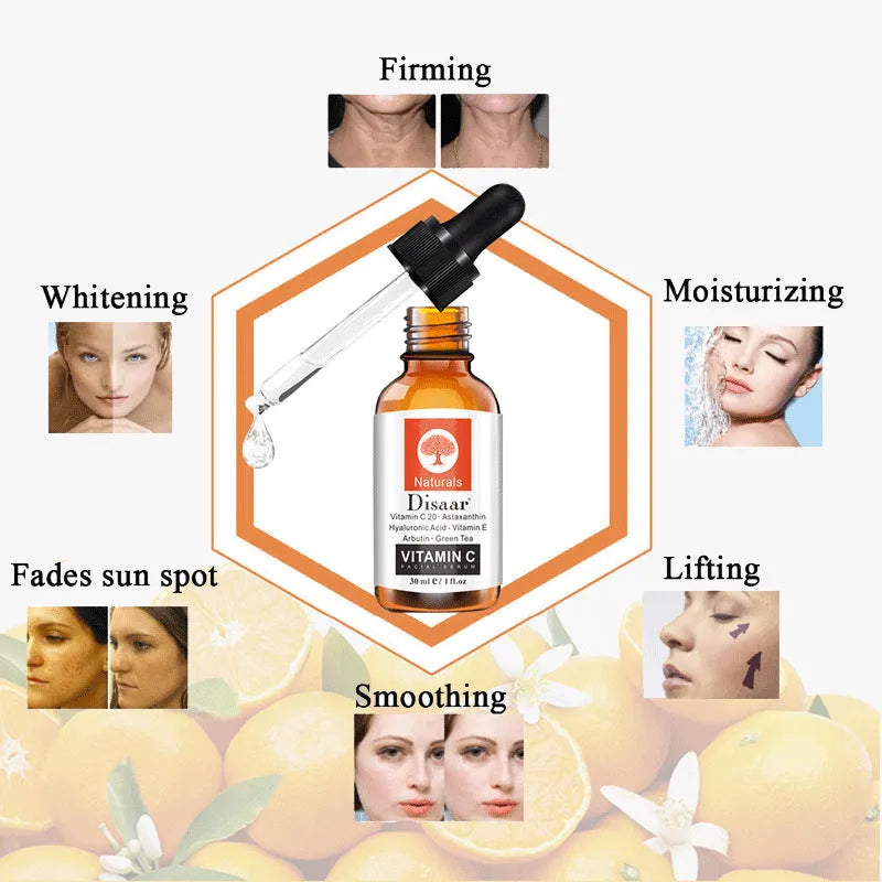 30ml vitamin C facial brightening fade mark serum in liquid form with vitamins