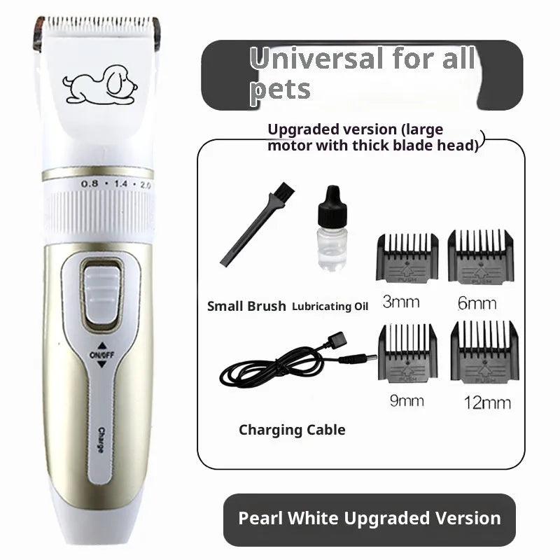 High power pet shaver for large dogs and cats, Pearl White standard model with blade