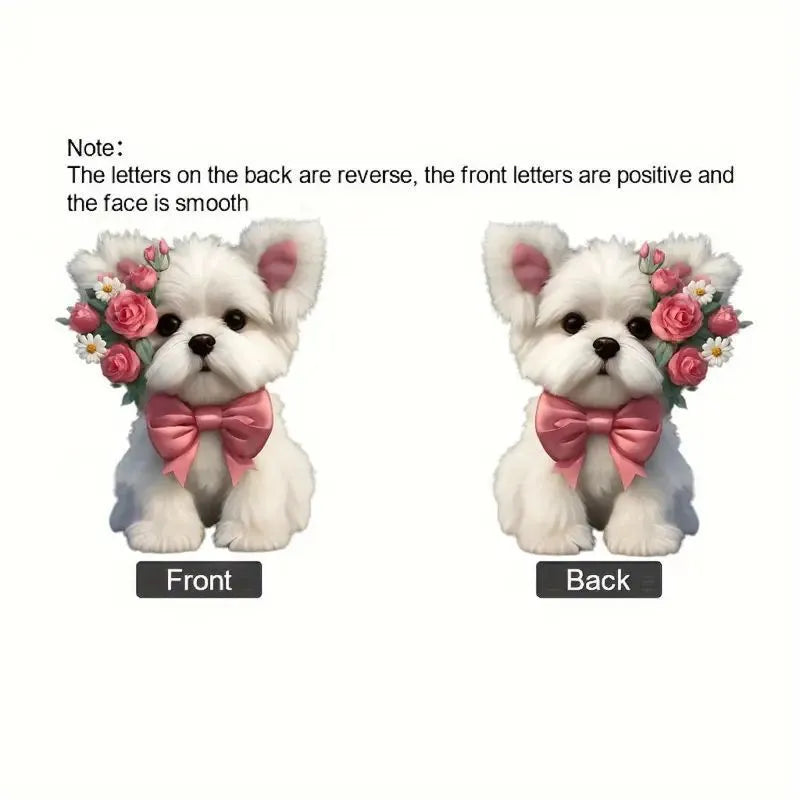 Acrylic plastic decorative pendant for car dashboard in a cartoon style design.