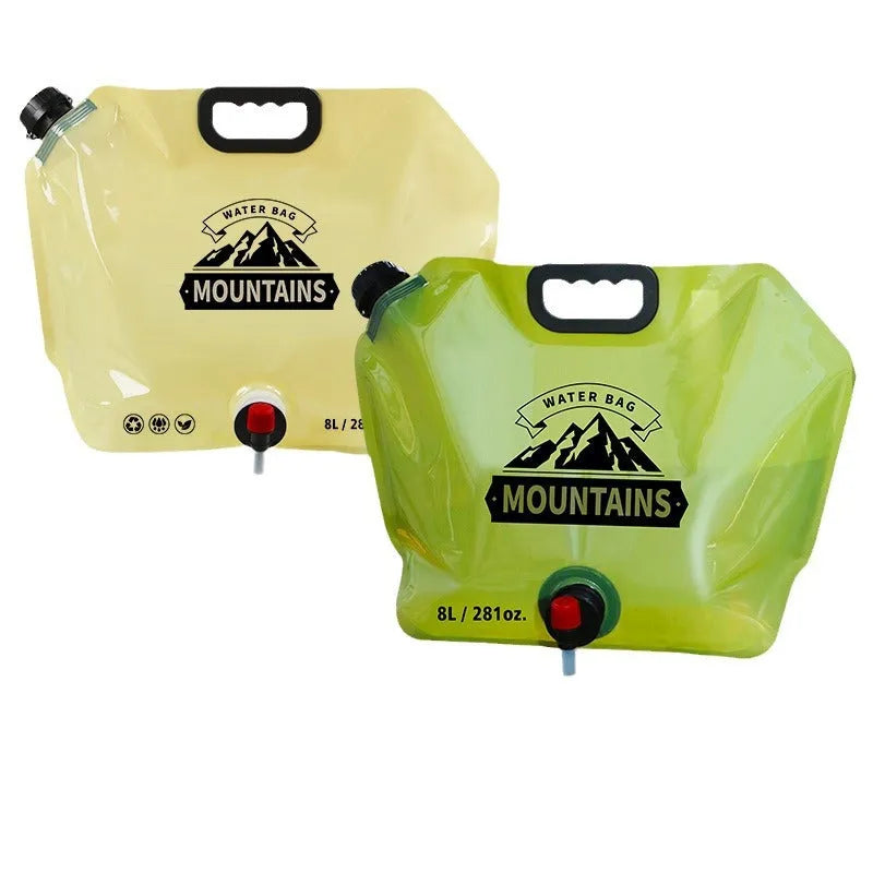 8L outdoor water storage bag in PE nylon PET with waterproof fabric for camping hiking fishing