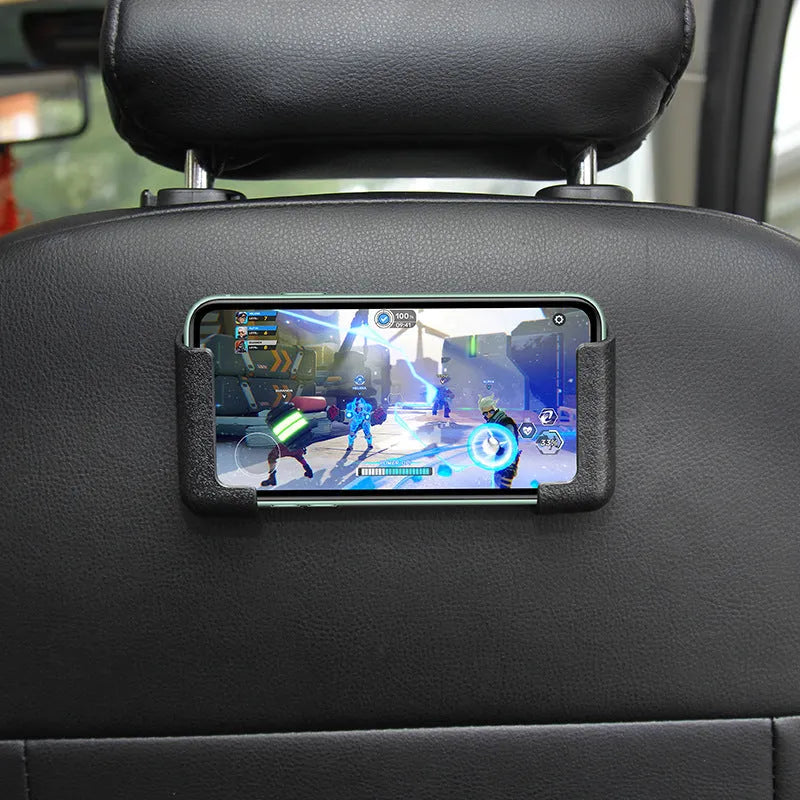 Car mobile phone holder stick type with 3M tape, adjustable width, soft PVC, 65x28x18mm, black DM-059