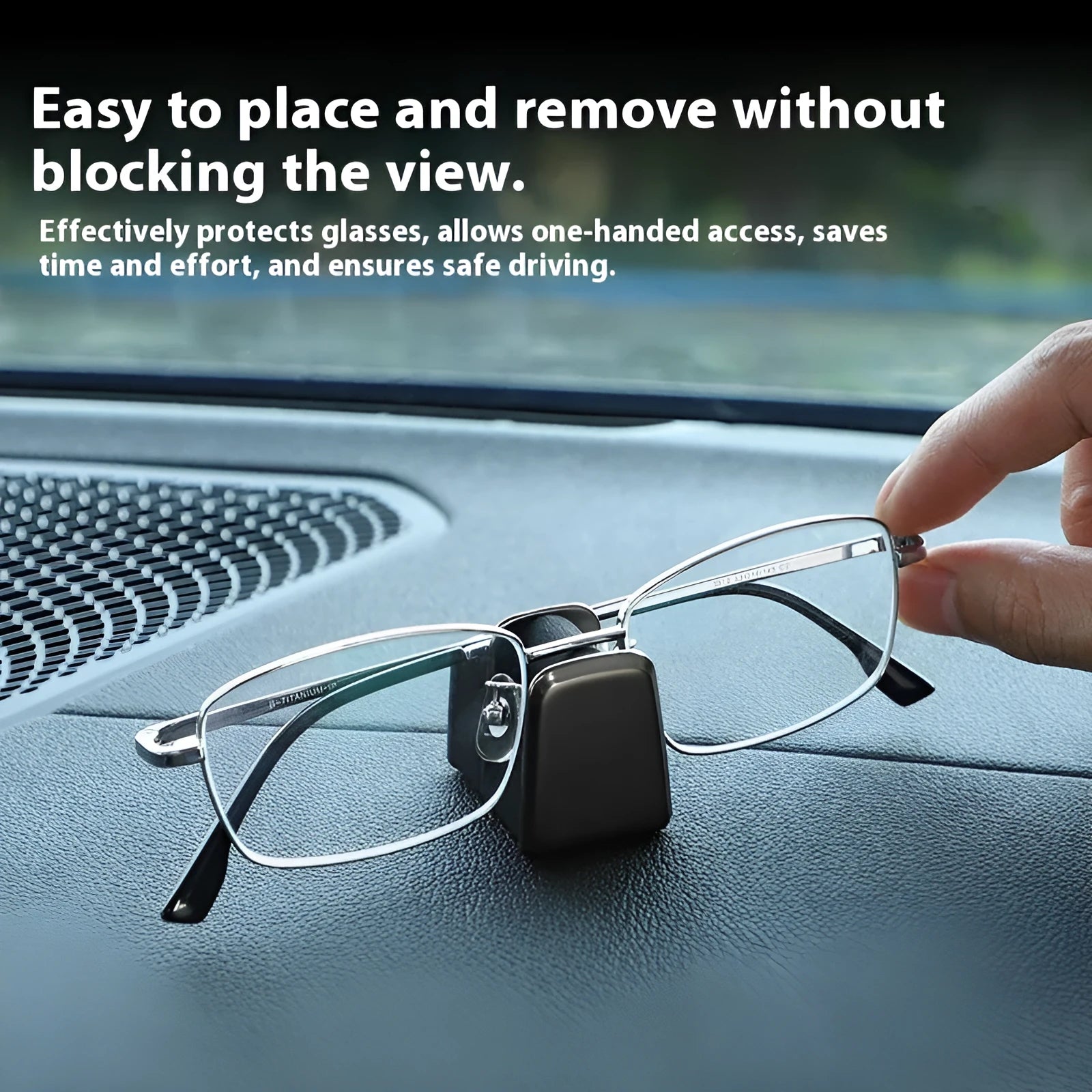 Zinc alloy leather car dashboard glasses clip in green, black, grey, or red colours