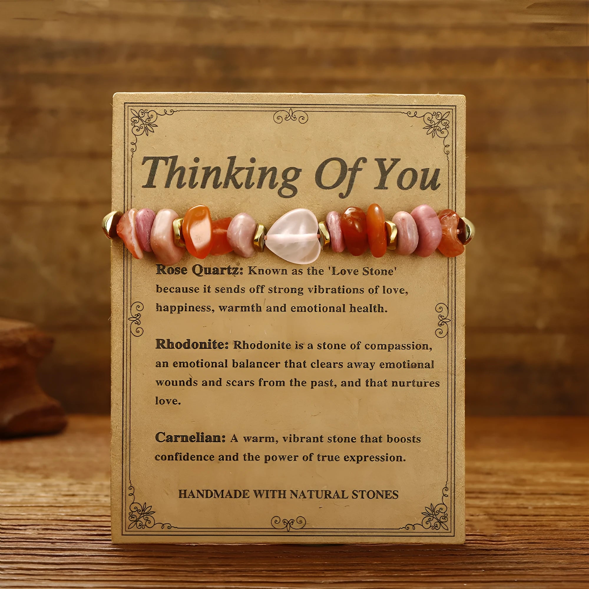 Women's geometric stone bracelet with handcrafted beads in fashion OL style