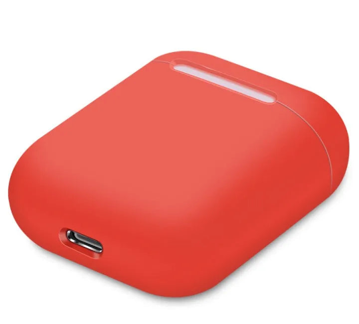 Silicone protective cover for Apple AirPods charging case in a split style design, shown in a selection of colours.
