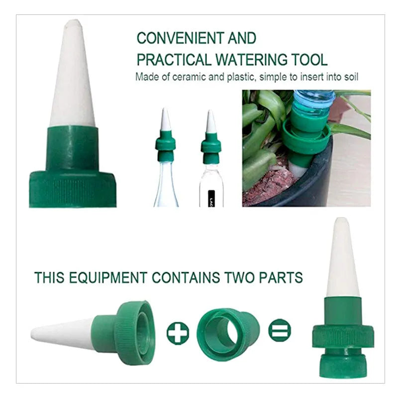 Green ceramic plant water dripper for cola bottle automatic irrigation system