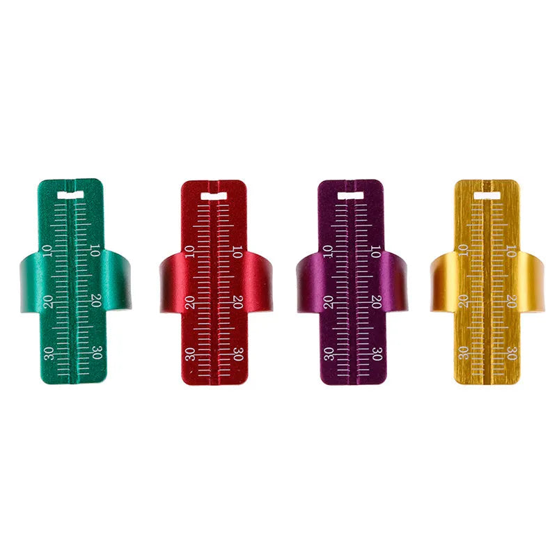 Aluminium alloy dental root ruler with clear scale for root canal measurement, available in multiple colours