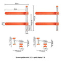 Drawer guide rail installation aid set with slideway aids and rapid clamps for woodworking drawer fitting
