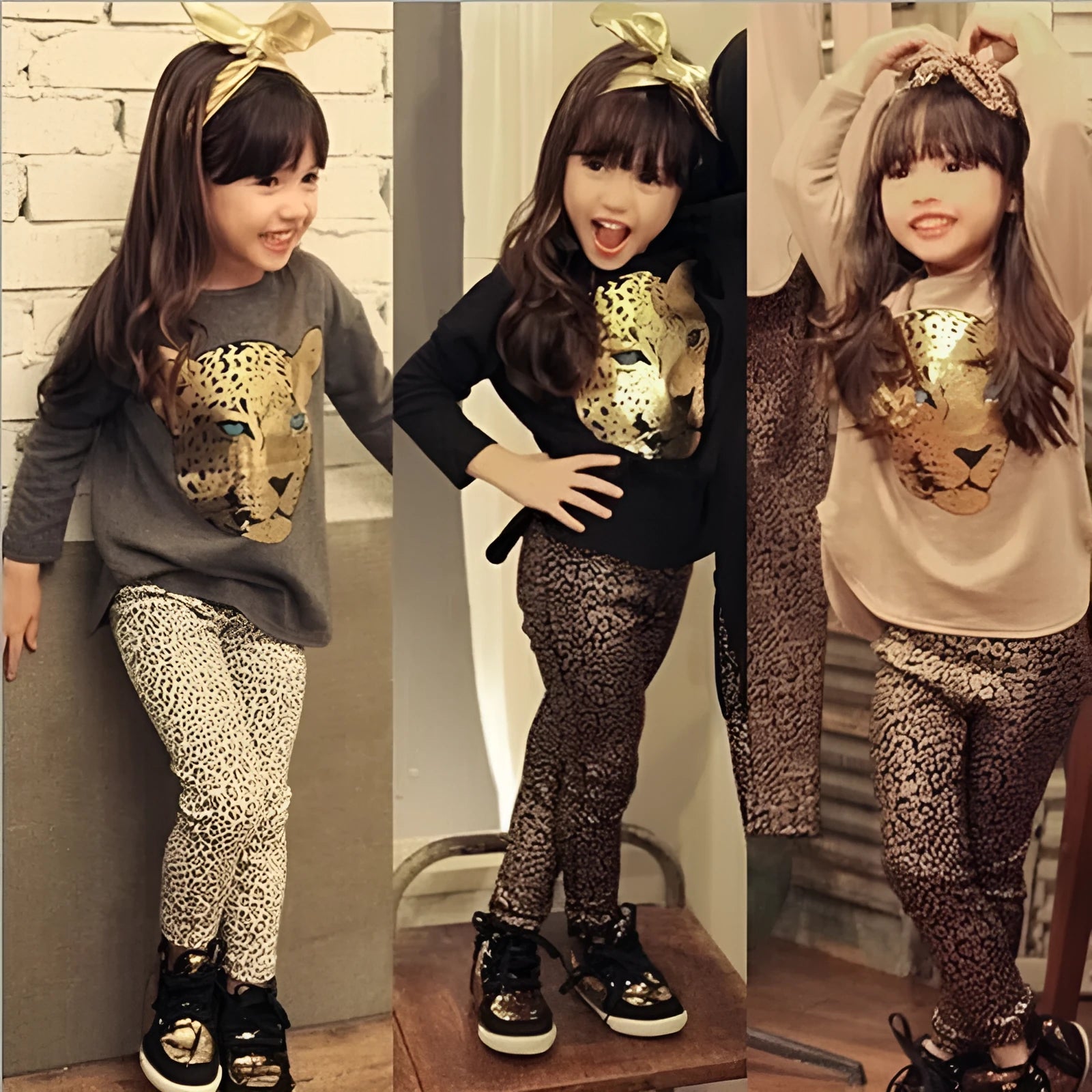 Children's summer two-piece clothing set with short sleeve top and pants in four colour options