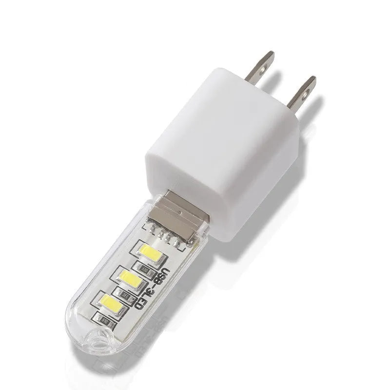 USB-powered baby night light with LED eye protection showing compact 6cm by 1.8cm dimensions