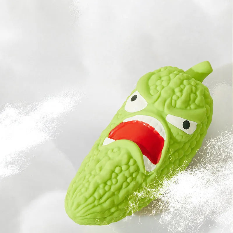 Bitter melon and chilli shaped dog toys with pet sound function for chewing and tooth cleaning