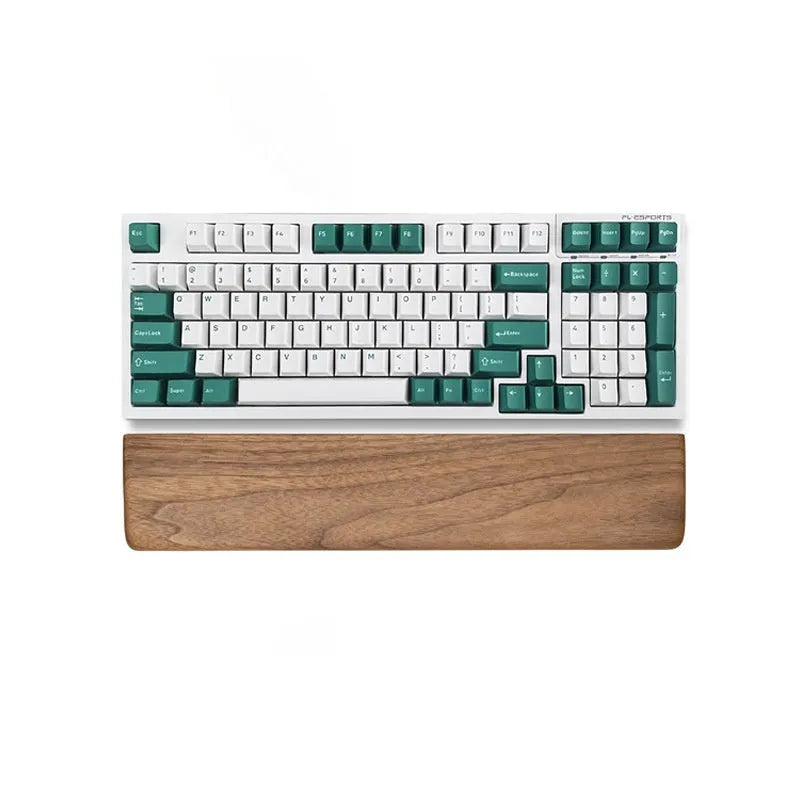 Black walnut wooden keyboard palm rest and wrist rest with straight or round edge, 440mm and smaller sizes