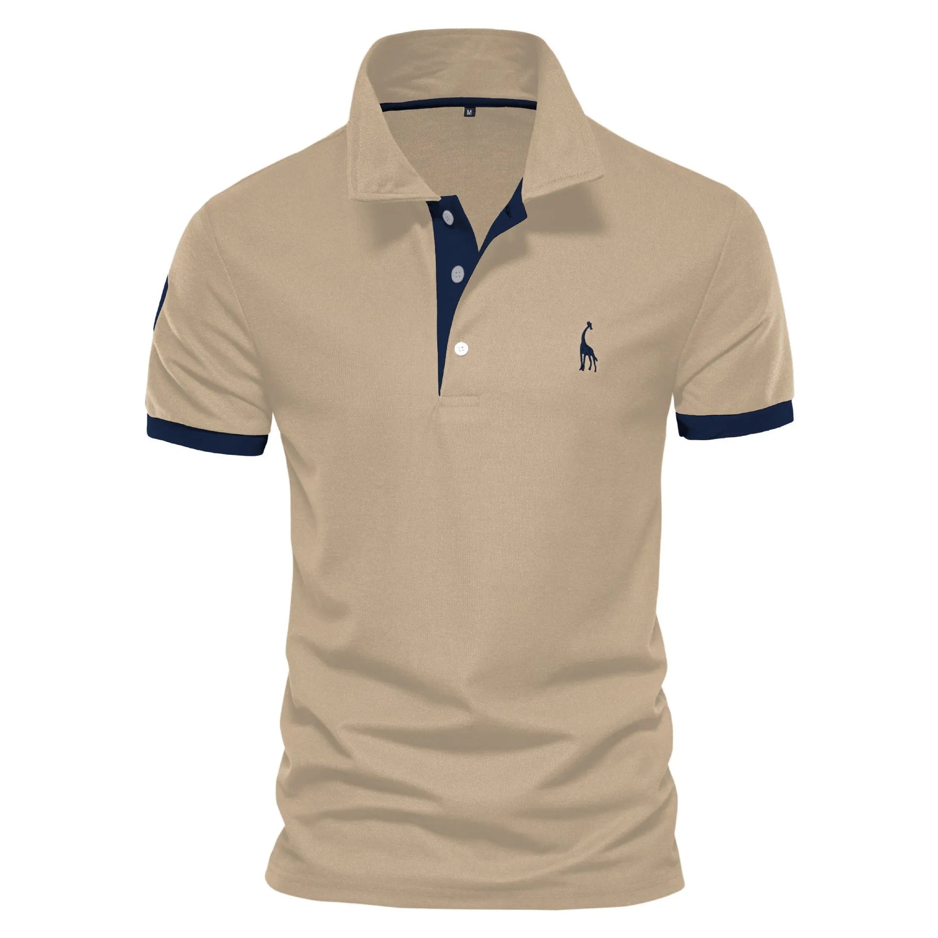 Men's slim fit white T-shirt with a detailed embroidered deer design on the chest.