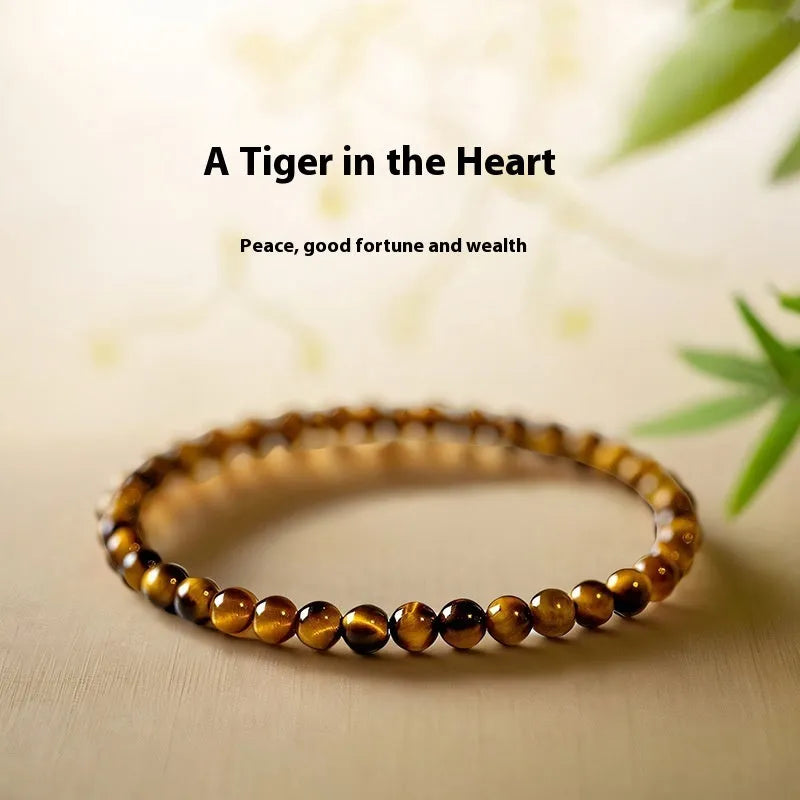 Geometric New Chinese Style Tigereye stone bead bracelet for men and women.
