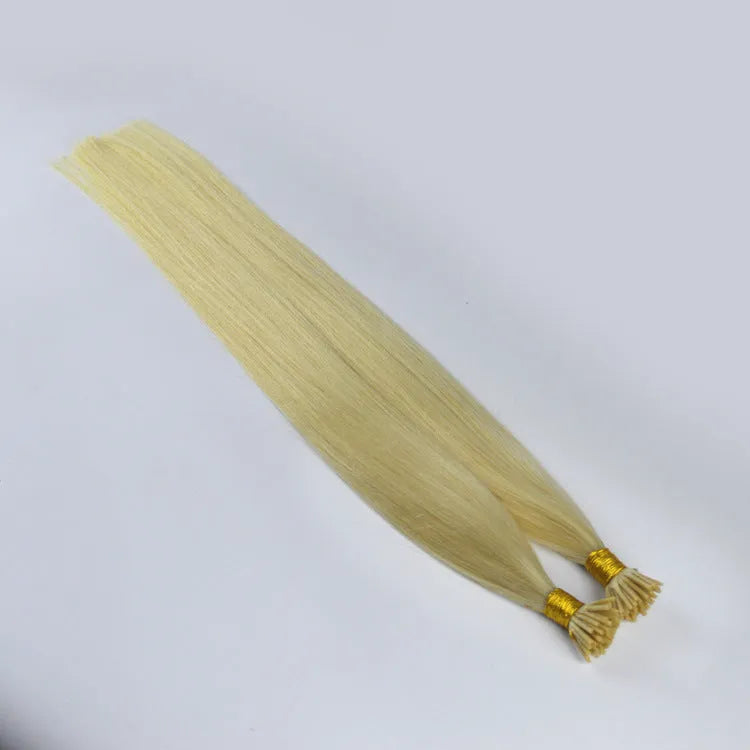 Fashion straight human hair wig extension in yellow, available in sizes 30cm to 55cm