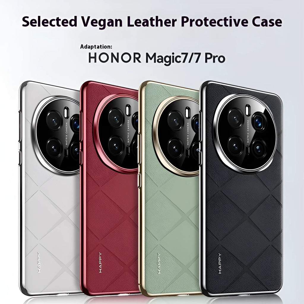 Electroplated plain leather phone case for Glory 300 in caramel mocha showing all-inclusive drop-resistant design