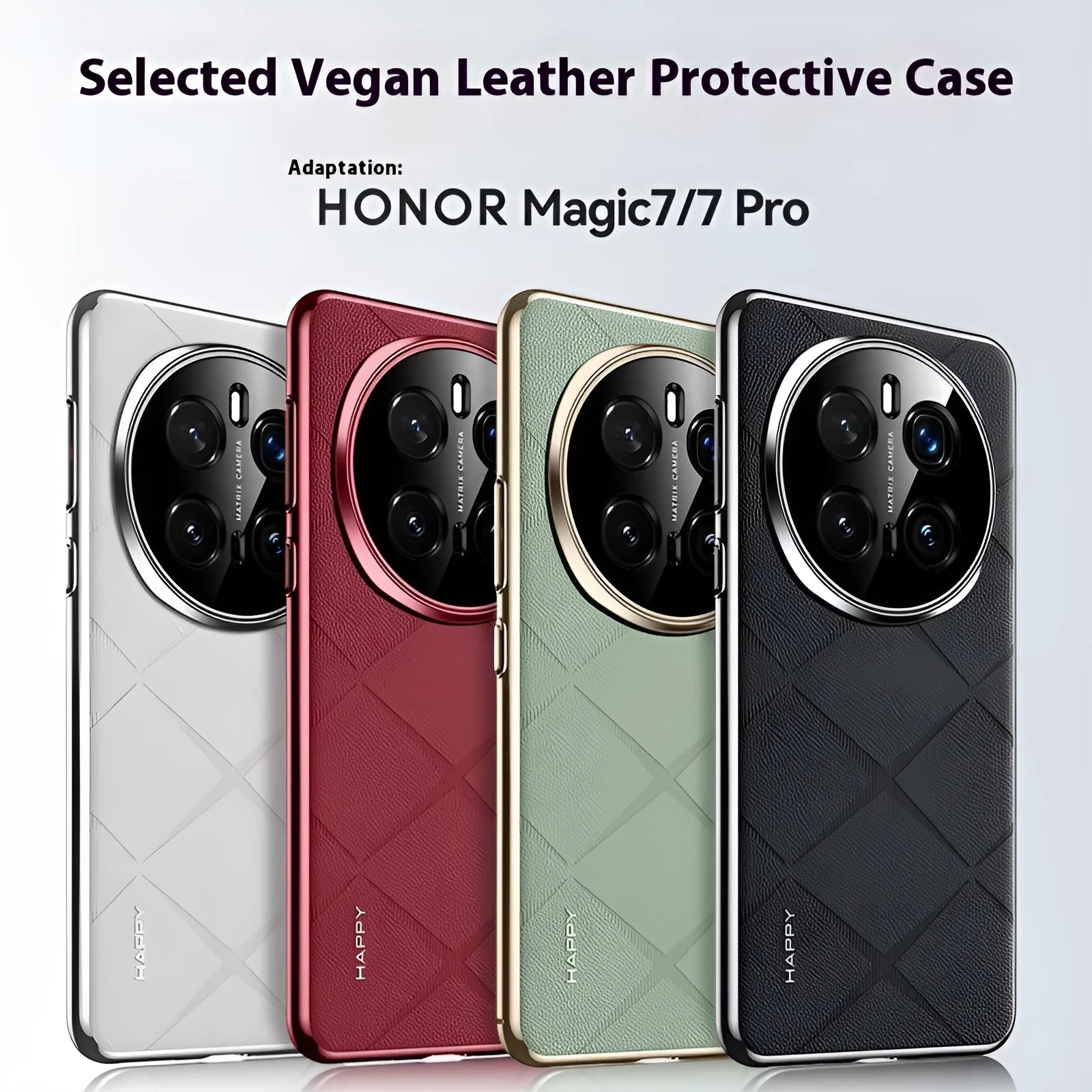 Electroplated plain leather phone case for Glory 300 in caramel mocha showing all-inclusive drop-resistant design