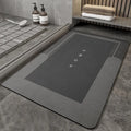 Blended fabric machine-woven bathroom floor mat in oval and rectangle shapes with Lake Baikal colour options