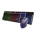 Wired gaming keyboard and mouse set, black finish, USB connections, 1600dpi optical mouse