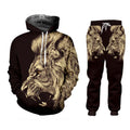 Men's casual tracksuit set with hoodie and pants, digital print, cashmere blend, goose down filling, available in styles A B C