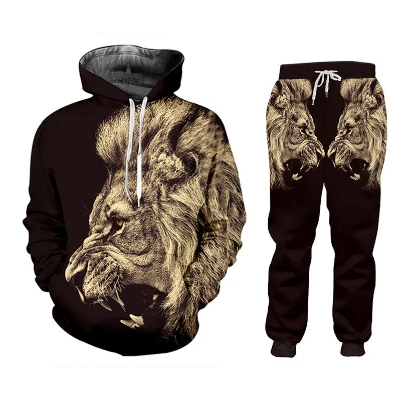 Men's casual tracksuit set with hoodie and pants, digital print, cashmere blend, goose down filling, available in styles A B C