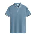High-end solid colour cotton short-sleeved polo shirt for summer sports, shown in black