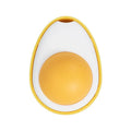 Interactive catnip ball toy with silvervine chew components in fried egg and poached egg designs