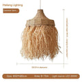 Southeast Asian style pendant light with wild vetch and willow weaving, 50cm diameter