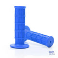 Set of two 22mm rubber motorcycle handle grips in assorted colours on a plain background.