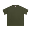 Man wearing loose fit cotton pullover T-shirt in apricot colour with half sleeves