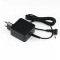 Black 45W laptop adapter with American DC connector measuring 99.3mm x 36.5mm x 61.8mm