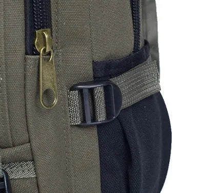 Canvas backpack for men students with zipper closure, 44x28x16cm, in five colours
