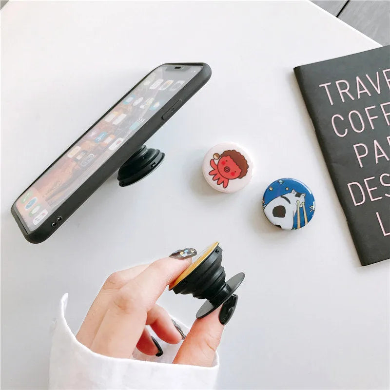 Creative telescopic glue cartoon mobile phone airbag bracket in avocado C3 design