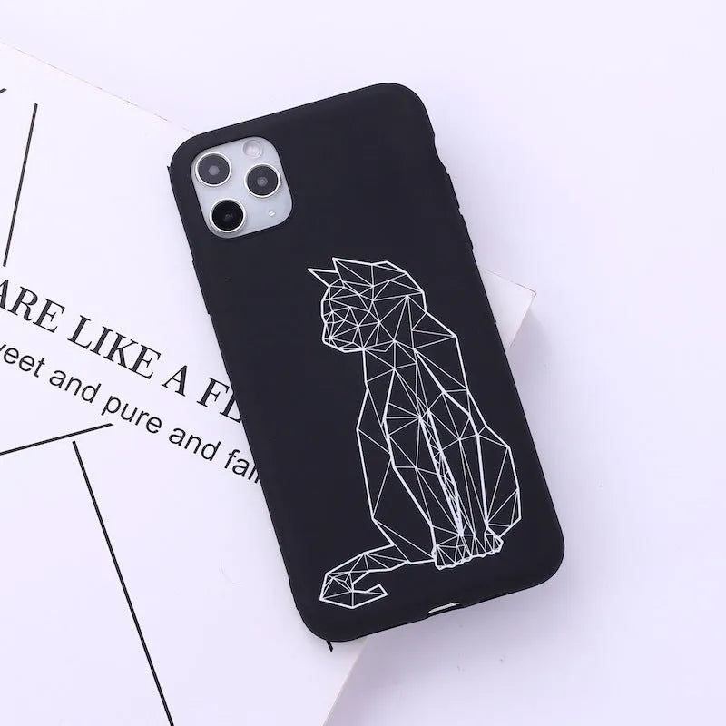 TPU iPhone case with painted animal graffiti design showing solid colour background with detailed artwork