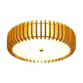 Japanese-style log LED ceiling lamp with three heads, Nordic wood design, 35 cm diameter