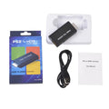 Black PS2 to HDMI audio-video converter with PS/2 interface for PlayStation 2 consoles