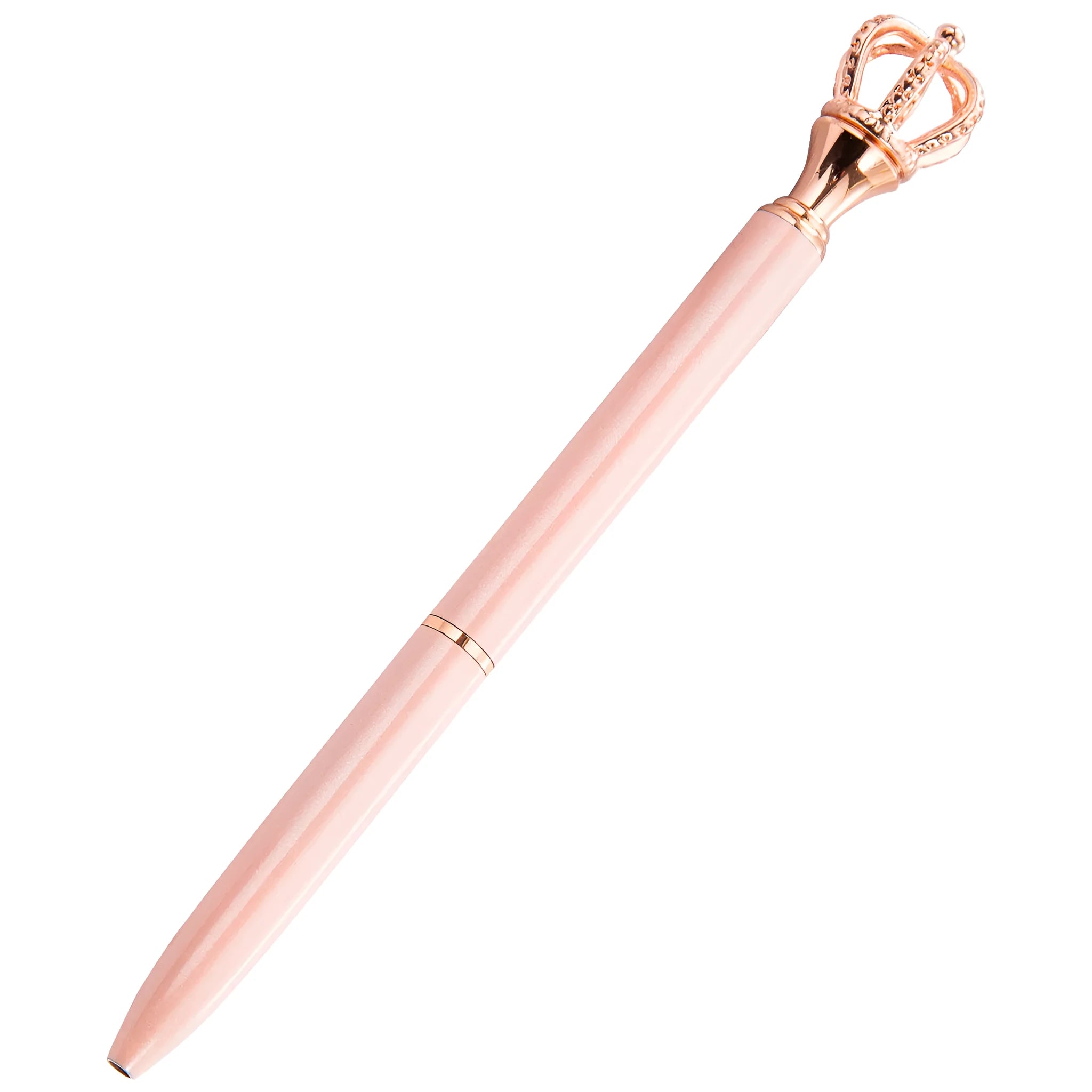 Crown Band Diamond Metal Ballpoint Pen in gold colour with rotating mechanism and decorative crown band