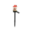 Solar-powered outdoor LED landscape light with flower-shaped resin house design and IP55 waterproof rating
