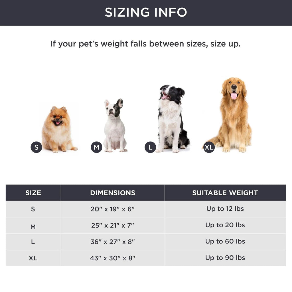 Raised-edge pet dog cat bed cushion in beige, shown in a large size with high sides.