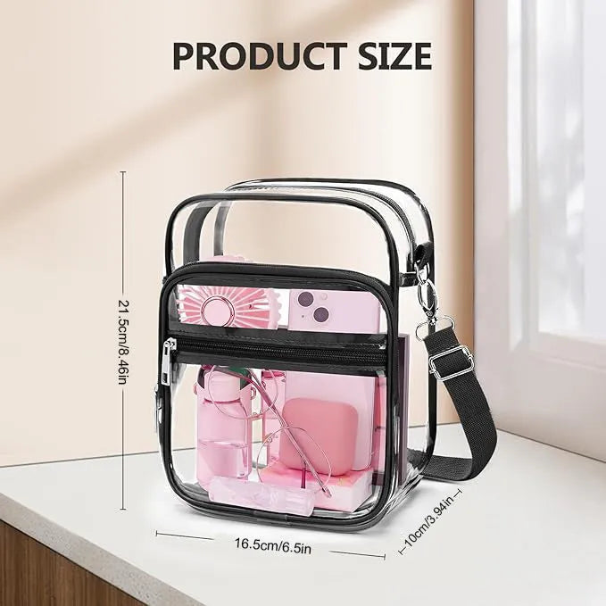 PVC waterproof cube-style crossbody bag shown in one of eight available colours.
