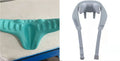Grey elastic fabric neck massager with USB charging cable and infrared physiotherapy function