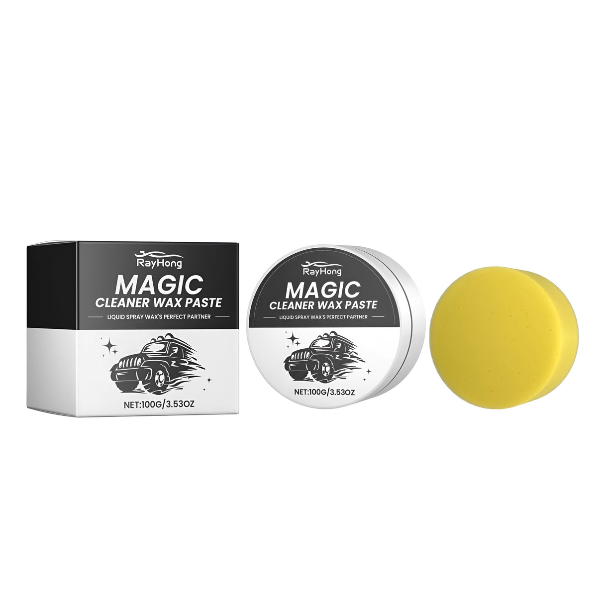 100g car cleaning polishing paste tub with sponge for scratch removal and paint restoration