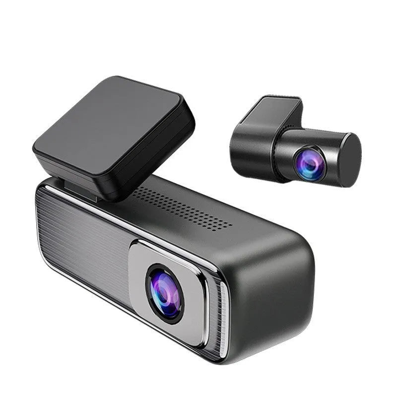 Driving recorder with 1.2-inch screen showing HD 2K recording and WiFi connectivity for mobile phones